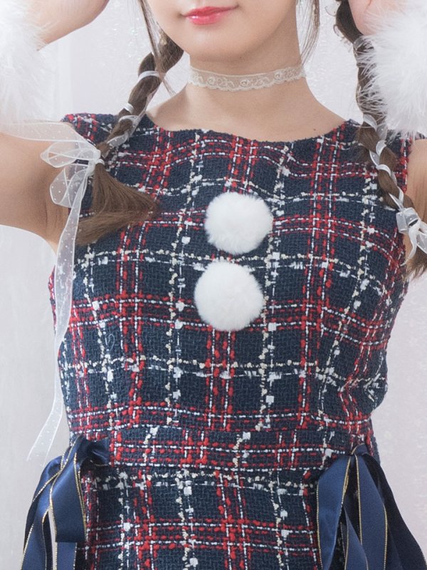 画像14: 【サンタセール！】【サンタコス 4点セット】【S-Lサイズ/2カラー】サイドリボンツイードサンタコスプレ[YMT]