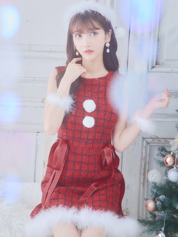 画像32: 【サンタセール！】【サンタコス 4点セット】【S-Lサイズ/2カラー】サイドリボンツイードサンタコスプレ[YMT]