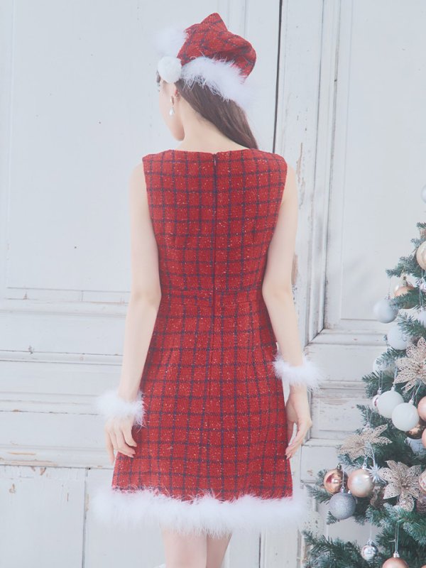 画像36: 【サンタセール！】【サンタコス 4点セット】【S-Lサイズ/2カラー】サイドリボンツイードサンタコスプレ[YMT]