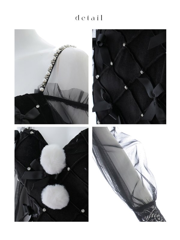 画像23: 【ノベルティ対象】【即日発送！】【サンタコス 3点セット】【XS-XLサイズ/2カラー】キルティングリボン袖付きタイトサンタ[OF04]