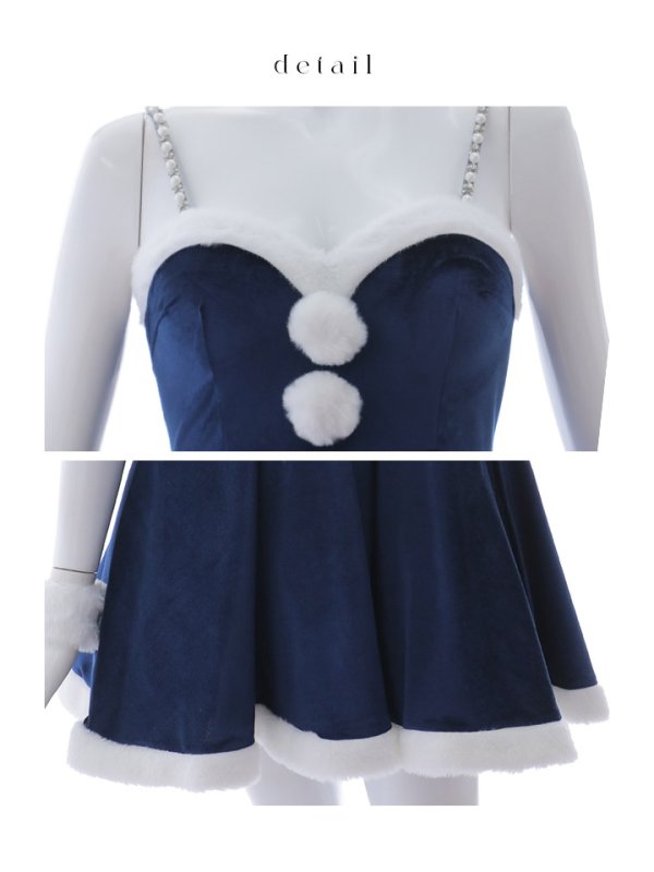 画像30: 【即日発送！】【サンタコス 4点セット】【S-Lサイズ/2カラー】ポンチョ付きフレアサンタコスプレ[YMT]