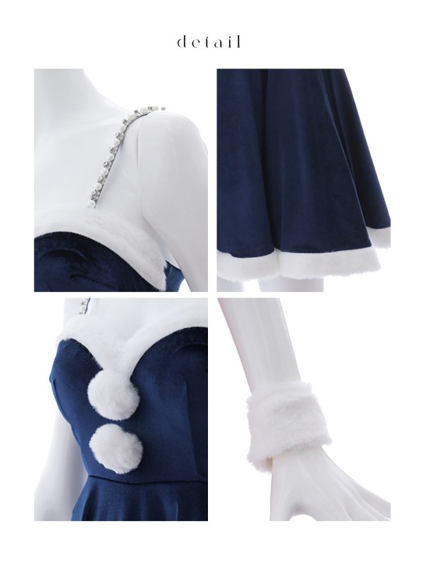 画像31: 【即日発送！】【サンタコス 4点セット】【S-Lサイズ/2カラー】ポンチョ付きフレアサンタコスプレ[YMT]