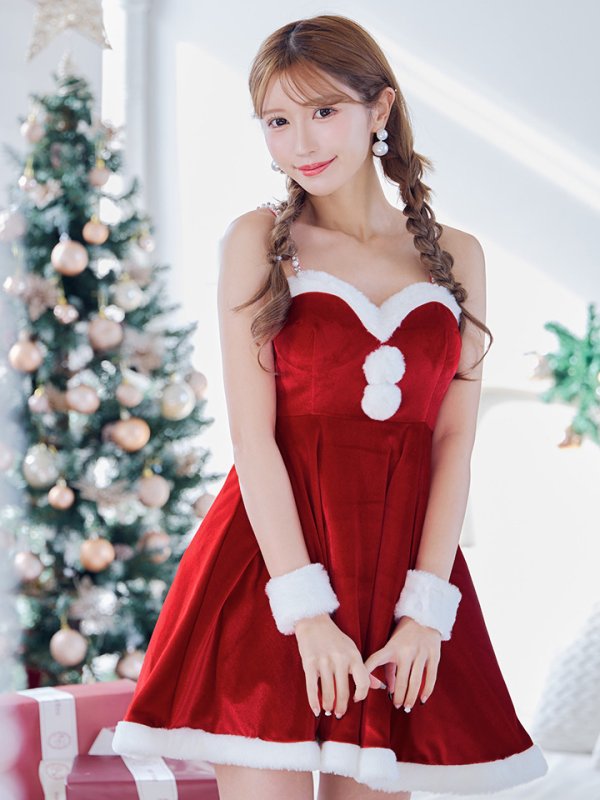 画像23: 【即日発送！】【サンタコス 4点セット】【S-Lサイズ/2カラー】ポンチョ付きフレアサンタコスプレ[YMT]