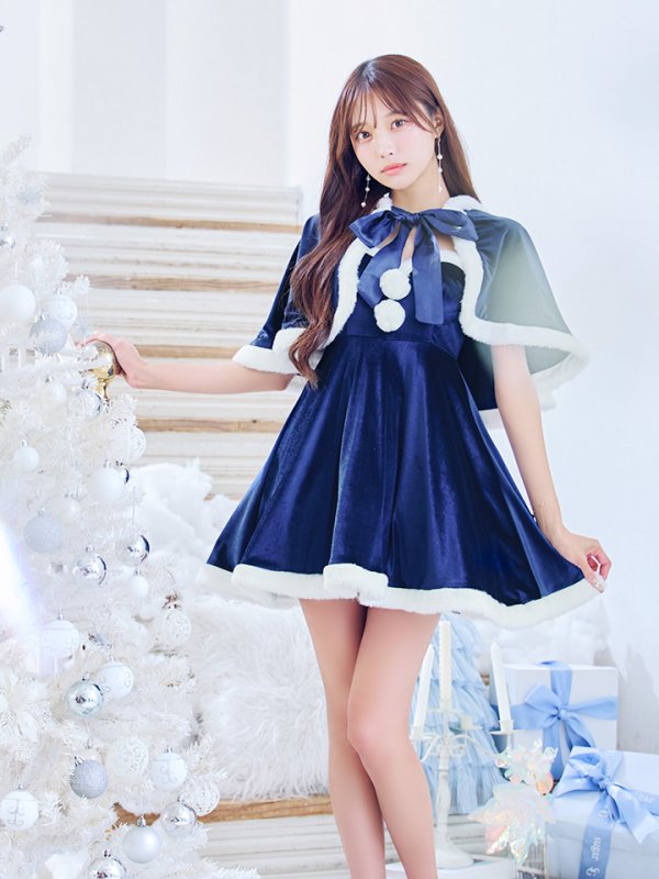 画像17: 【即日発送！】【サンタコス 4点セット】【S-Lサイズ/2カラー】ポンチョ付きフレアサンタコスプレ[YMT]