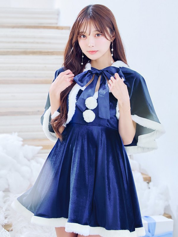 画像19: 【即日発送！】【サンタコス 4点セット】【S-Lサイズ/2カラー】ポンチョ付きフレアサンタコスプレ[YMT]