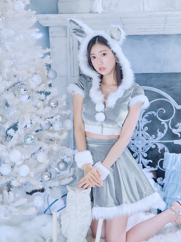 画像10: 【即日発送】【サンタコス 5点セット】【XS-XLサイズ/4カラー】セットアップバニーフレアサンタ[YMT]