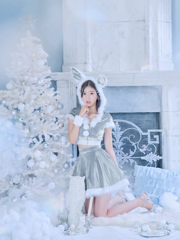 画像13: 【即日発送】【サンタコス 5点セット】【XS-XLサイズ/4カラー】セットアップバニーフレアサンタ[YMT]