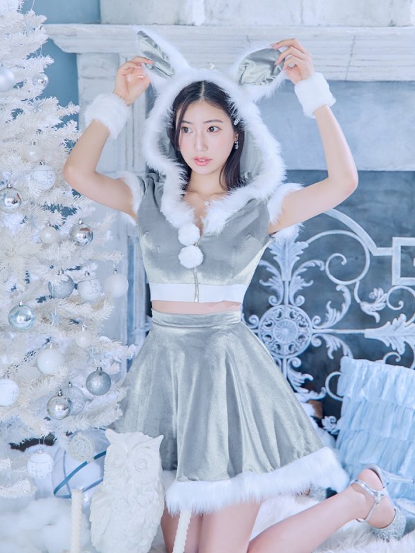 画像9: 【即日発送】【サンタコス 5点セット】【XS-XLサイズ/4カラー】セットアップバニーフレアサンタ[YMT]