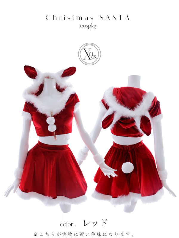 画像39: 【即日発送】【サンタコス 5点セット】【XS-XLサイズ/4カラー】セットアップバニーフレアサンタ[YMT]