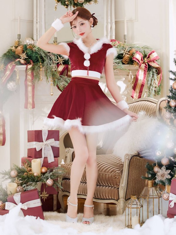 画像29: 【即日発送】【サンタコス 5点セット】【XS-XLサイズ/4カラー】セットアップバニーフレアサンタ[YMT]