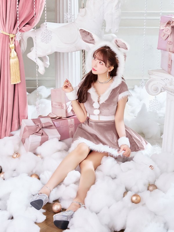 画像34: 【即日発送】【サンタコス 5点セット】【XS-XLサイズ/4カラー】セットアップバニーフレアサンタ[YMT]