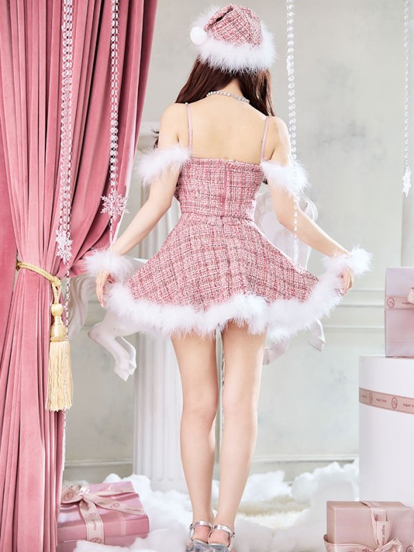 画像22: 【即日発送！】【サンタコス 5点セット】【XS-XLサイズ/2カラー】フロントリボンセットアップツイードサンタ[OF04]