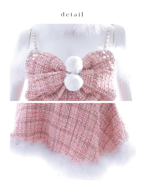 画像42: 【即日発送！】【サンタコス 5点セット】【XS-XLサイズ/2カラー】フロントリボンセットアップツイードサンタ[OF04]