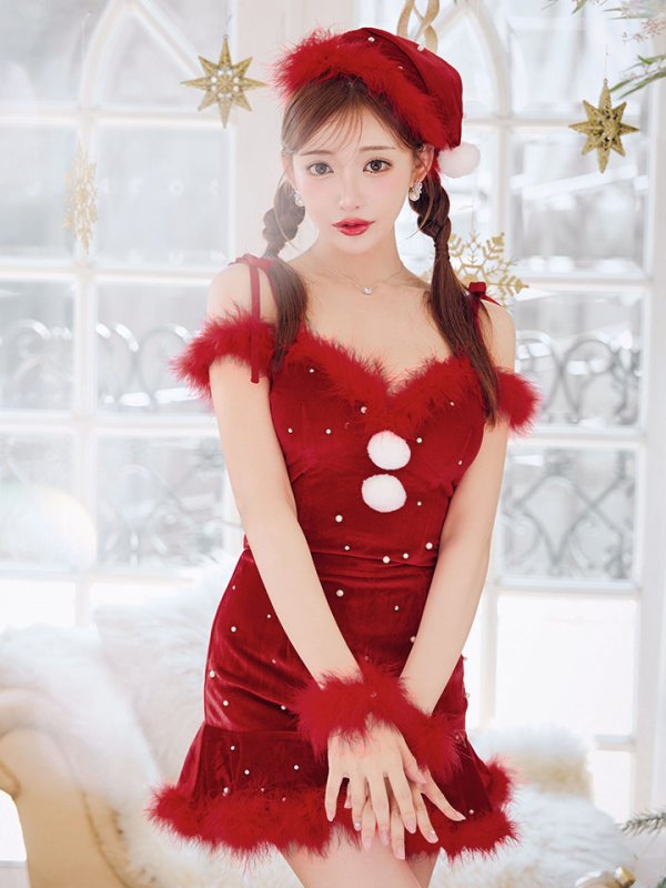 画像27: 【ノベルティ対象】【即日発送！】【サンタコス 5点セット】【XS-XLサイズ/3カラー】セットアップフレアミニサンタ[YMT]