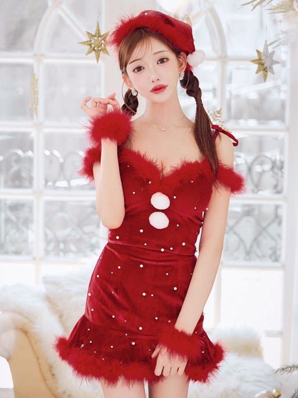 画像32: 【ノベルティ対象】【即日発送！】【サンタコス 5点セット】【XS-XLサイズ/3カラー】セットアップフレアミニサンタ[YMT]