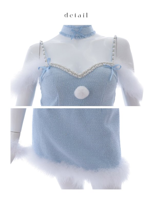 画像19: 【ノベルティ対象】【即日発送！】【サンタコス 5点セット】【XS-Mサイズ/1カラー】セットアップツイードサンタコスプレ[YMT]