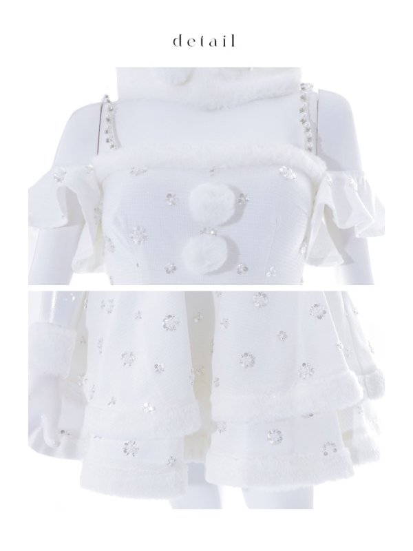 画像42: 【ノベルティ対象】【即日発送！】【サンタコス 5点セット】【XS-XLサイズ/3カラー】ケープ付きフレアサンタコスプレ[YMT]