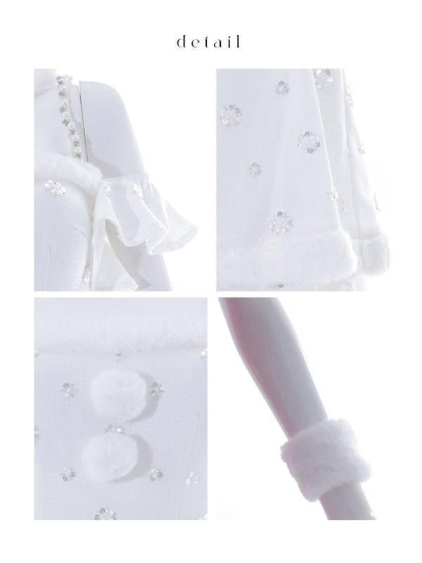 画像43: 【ノベルティ対象】【即日発送！】【サンタコス 5点セット】【XS-XLサイズ/3カラー】ケープ付きフレアサンタコスプレ[YMT]