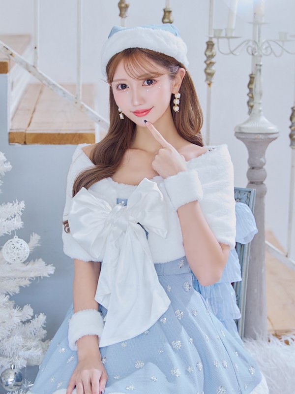 画像25: 【ノベルティ対象】【即日発送！】【サンタコス 5点セット】【XS-XLサイズ/3カラー】ケープ付きフレアサンタコスプレ[YMT]