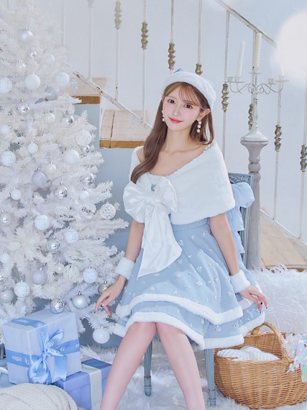 画像27: 【ノベルティ対象】【即日発送！】【サンタコス 5点セット】【XS-XLサイズ/3カラー】ケープ付きフレアサンタコスプレ[YMT]