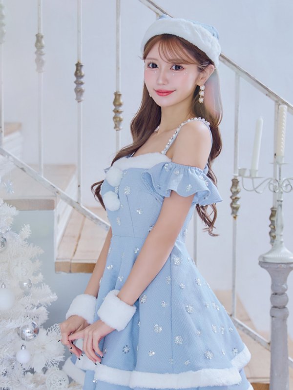 画像28: 【ノベルティ対象】【即日発送！】【サンタコス 5点セット】【XS-XLサイズ/3カラー】ケープ付きフレアサンタコスプレ[YMT]