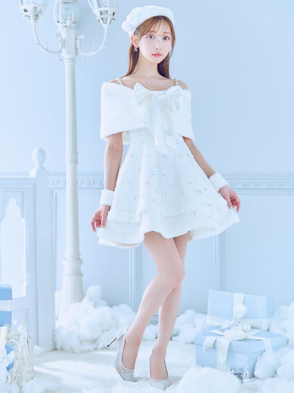 画像5: 【ノベルティ対象】【即日発送！】【サンタコス 5点セット】【XS-XLサイズ/3カラー】ケープ付きフレアサンタコスプレ[YMT]