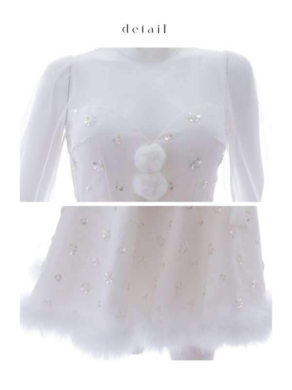 画像32: 【ノベルティ対象】【即日発送！】【サンタコス 4点セット】【XS-XLサイズ/1カラー】チュールロングスリーブハイネックサンタ[YMT]