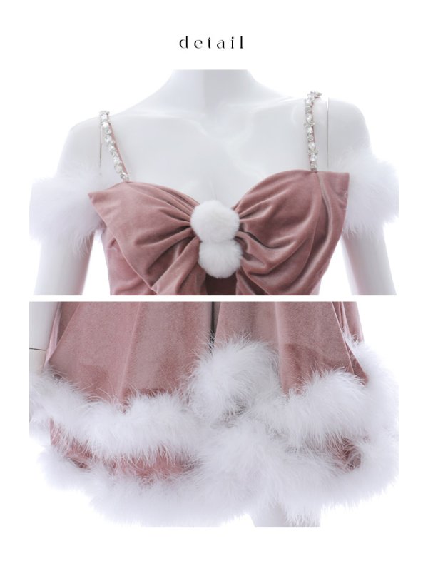 画像36: 【ノベルティ対象】【即日発送！】【サンタコス 4点セット】【XS-Lサイズ/4カラー】フロントビッグリボンオフショルフレアサンタ[YMT]