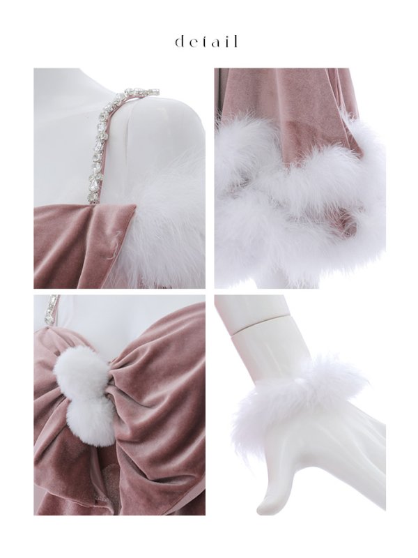 画像37: 【ノベルティ対象】【即日発送！】【サンタコス 4点セット】【XS-Lサイズ/4カラー】フロントビッグリボンオフショルフレアサンタ[YMT]