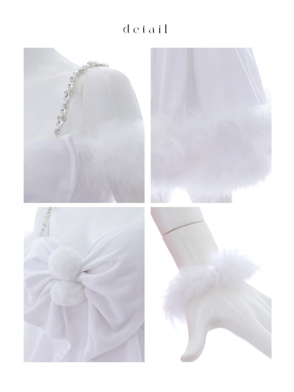 画像49: 【ノベルティ対象】【即日発送！】【サンタコス 4点セット】【XS-Lサイズ/4カラー】フロントビッグリボンオフショルフレアサンタ[YMT]