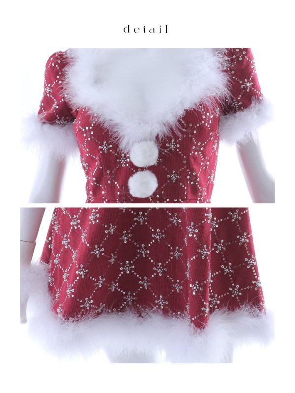 画像12: 【SALE!】【サンタコス 4点セット】【XS-Lサイズ/2カラー】ビジューフレアスカートサンタコスプレ[YMT]