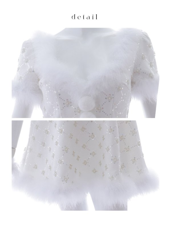 画像18: 【一部予約商品/12月中旬発送予定】【サンタコス 4点セット】【XS-Lサイズ/1カラー】ビジューフレアスカートサンタコスプレ[OF04]