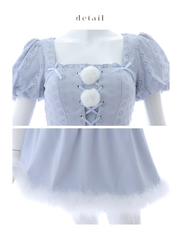 画像18: 【ノベルティ対象】【即日発送！】【サンタコス 5点セット】【S-Lサイズ/1カラー】セットアップリボンサンタコスプレ[YMT]