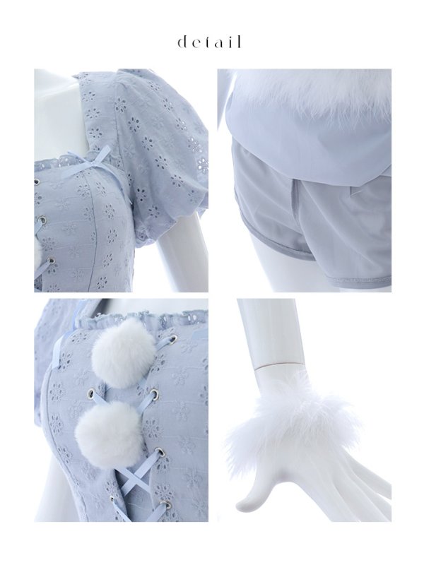 画像19: 【ノベルティ対象】【即日発送！】【サンタコス 5点セット】【S-Lサイズ/1カラー】セットアップリボンサンタコスプレ[YMT]