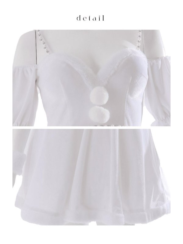 画像18: 【即日発送！】【サンタコス 4点セット】【XS-XLサイズ/1カラー】雪だるまオフショルフレアスカートコスプレ[OF04]