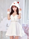 【即日発送！】【サンタコス 4点セット】【XS-XLサイズ/1カラー】雪だるまオフショルフレアスカートコスプレ[YMT]