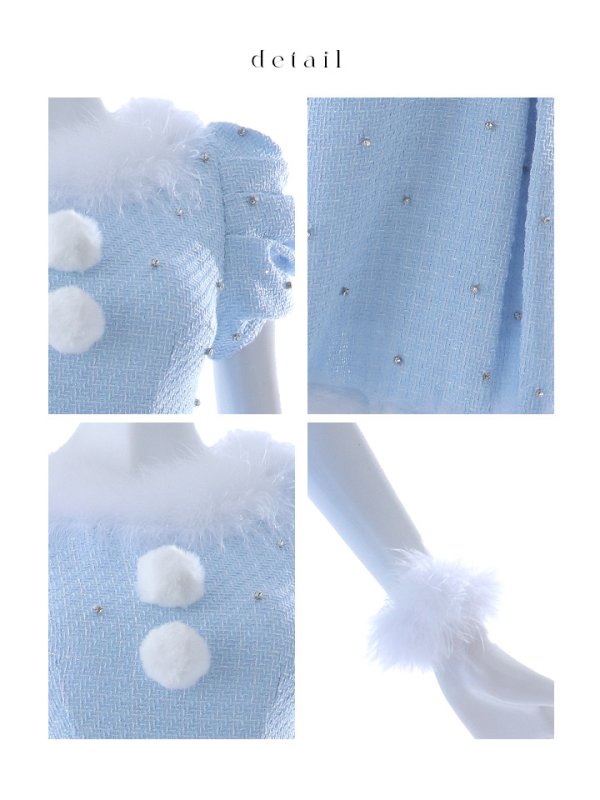 画像44: 【ノベルティ対象】【即日発送！】【サンタコス 4点セット】【XS-XLサイズ/3カラー】ツイードビジュープリーツスカートサンタコスプレ[YMT]