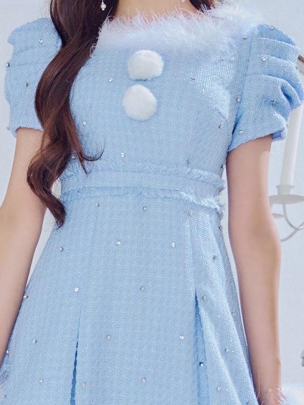 画像10: 【ノベルティ対象】【即日発送！】【サンタコス 4点セット】【XS-XLサイズ/3カラー】ツイードビジュープリーツスカートサンタコスプレ[YMT]