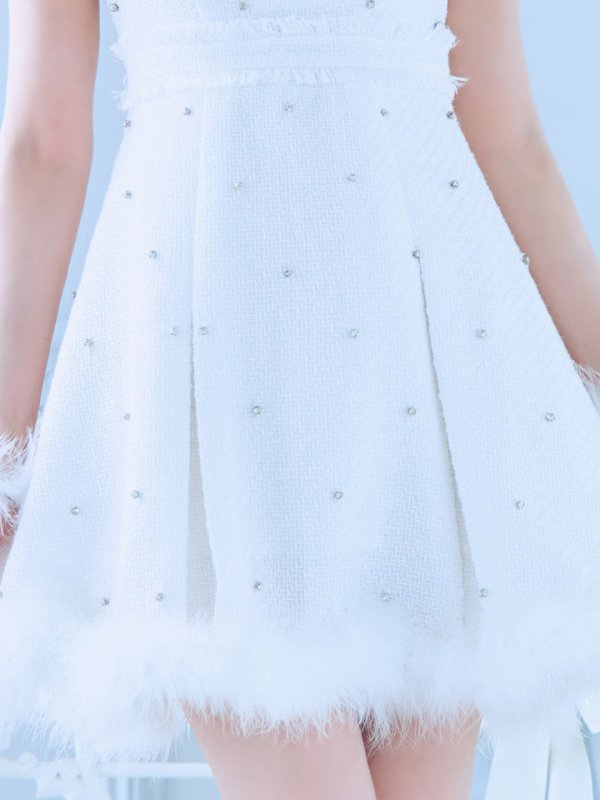 画像7: 【ノベルティ対象】【即日発送！】【サンタコス 4点セット】【XS-XLサイズ/3カラー】ツイードビジュープリーツスカートサンタコスプレ[YMT]