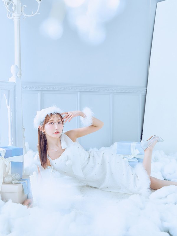 画像35: 【即日発送！】【サンタコス 4点セット】【S-Lサイズ/2カラー】リボンショルダーツイードビジューミディアムサンタコスプレ[YMT]