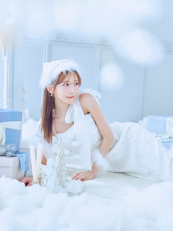 画像37: 【即日発送！】【サンタコス 4点セット】【S-Lサイズ/2カラー】リボンショルダーツイードビジューミディアムサンタコスプレ[YMT]