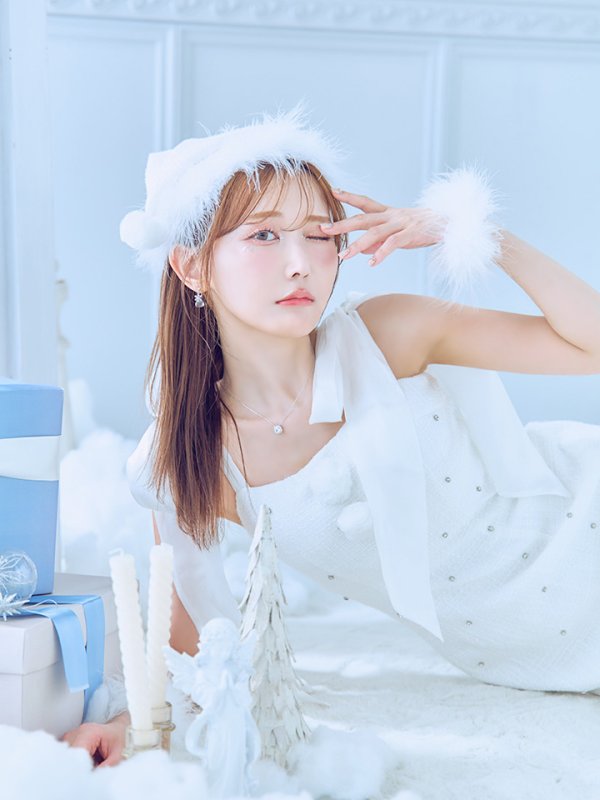 画像24: 【即日発送！】【サンタコス 4点セット】【S-Lサイズ/2カラー】リボンショルダーツイードビジューミディアムサンタコスプレ[YMT]