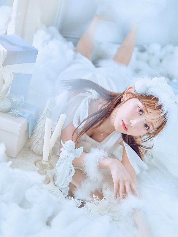 画像42: 【即日発送！】【サンタコス 4点セット】【S-Lサイズ/2カラー】リボンショルダーツイードビジューミディアムサンタコスプレ[YMT]