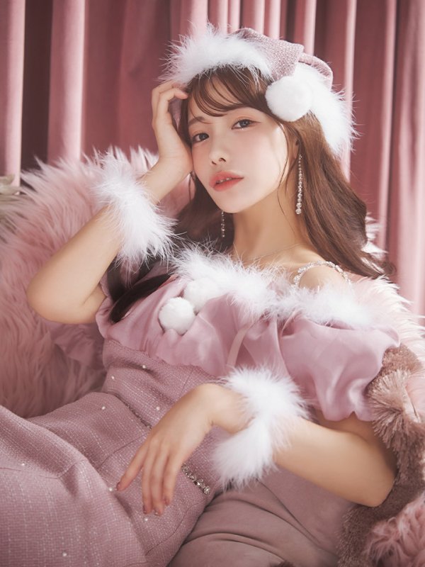 画像16: 【サンタセール！】【サンタコス4点セット】【S-Lサイズ/1カラー】オーガンジーオフショルダーサンタコスプレ[YMT]