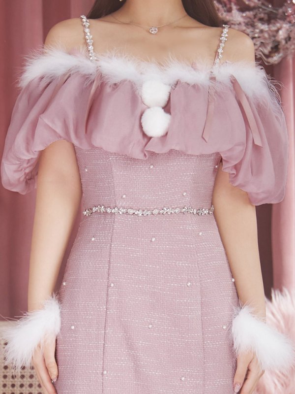 画像6: 【サンタセール！】【サンタコス4点セット】【S-Lサイズ/1カラー】オーガンジーオフショルダーサンタコスプレ[YMT]