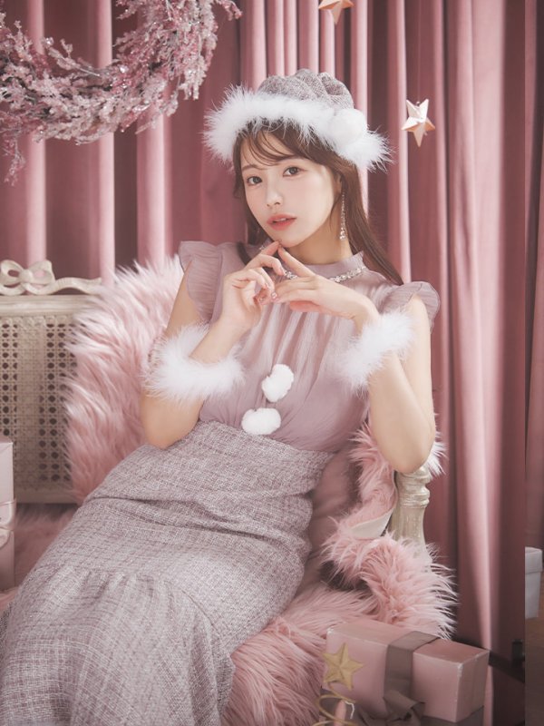 画像10: 【サンタセール！】【サンタコス 4点セット】【S-Lサイズ/1カラー】シースルーツイードサンタコスプレ[YMT]