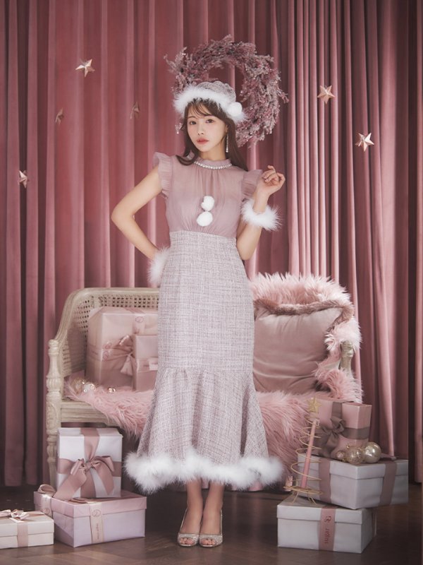 画像13: 【サンタセール！】【サンタコス 4点セット】【S-Lサイズ/1カラー】シースルーツイードサンタコスプレ[YMT]