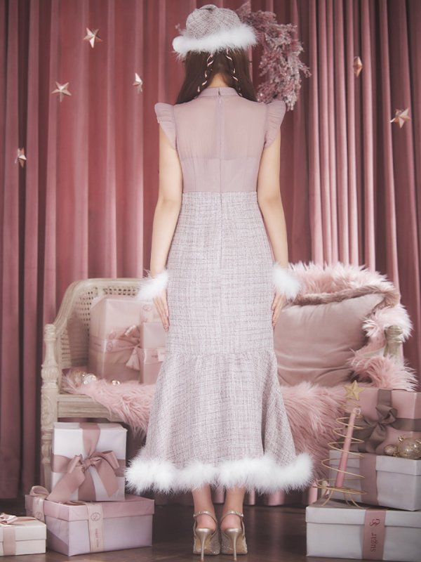 画像5: 【サンタセール！】【サンタコス 4点セット】【S-Lサイズ/1カラー】シースルーツイードサンタコスプレ[YMT]