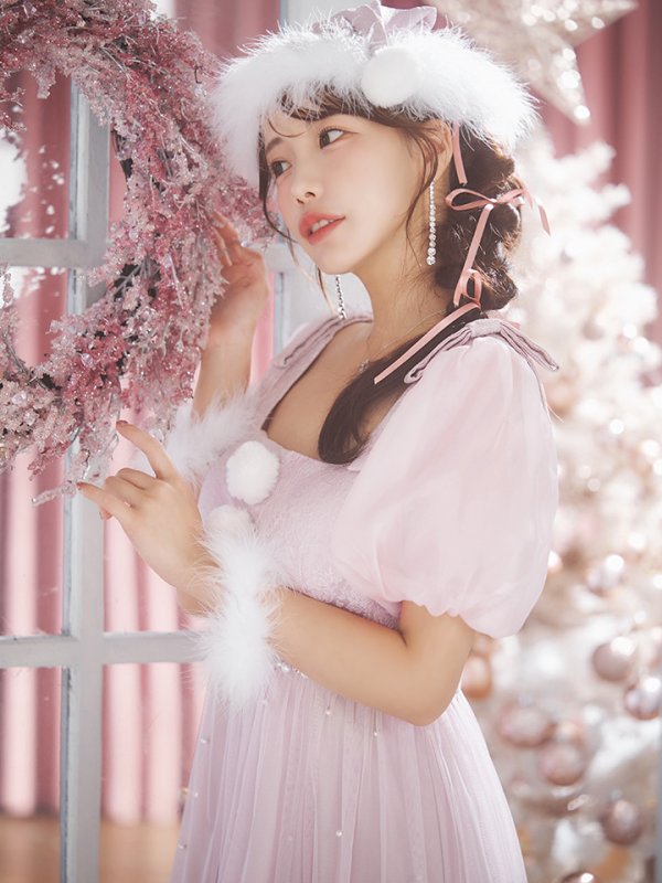 画像11: 【サンタセール！】【サンタコス4点セット】【S-Lサイズ/1カラー】ジャガードチュールサンタコスプレ[YMT]