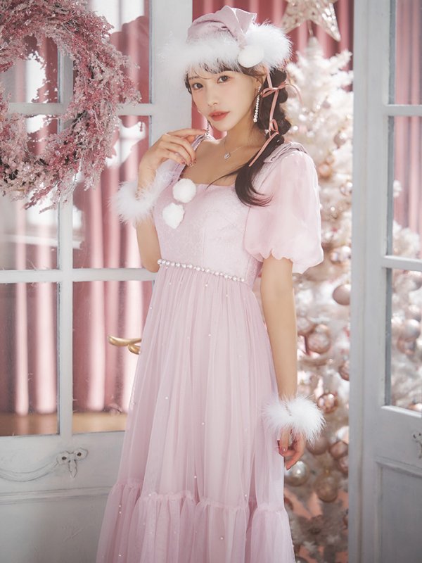 画像12: 【サンタセール！】【サンタコス4点セット】【S-Lサイズ/1カラー】ジャガードチュールサンタコスプレ[YMT]